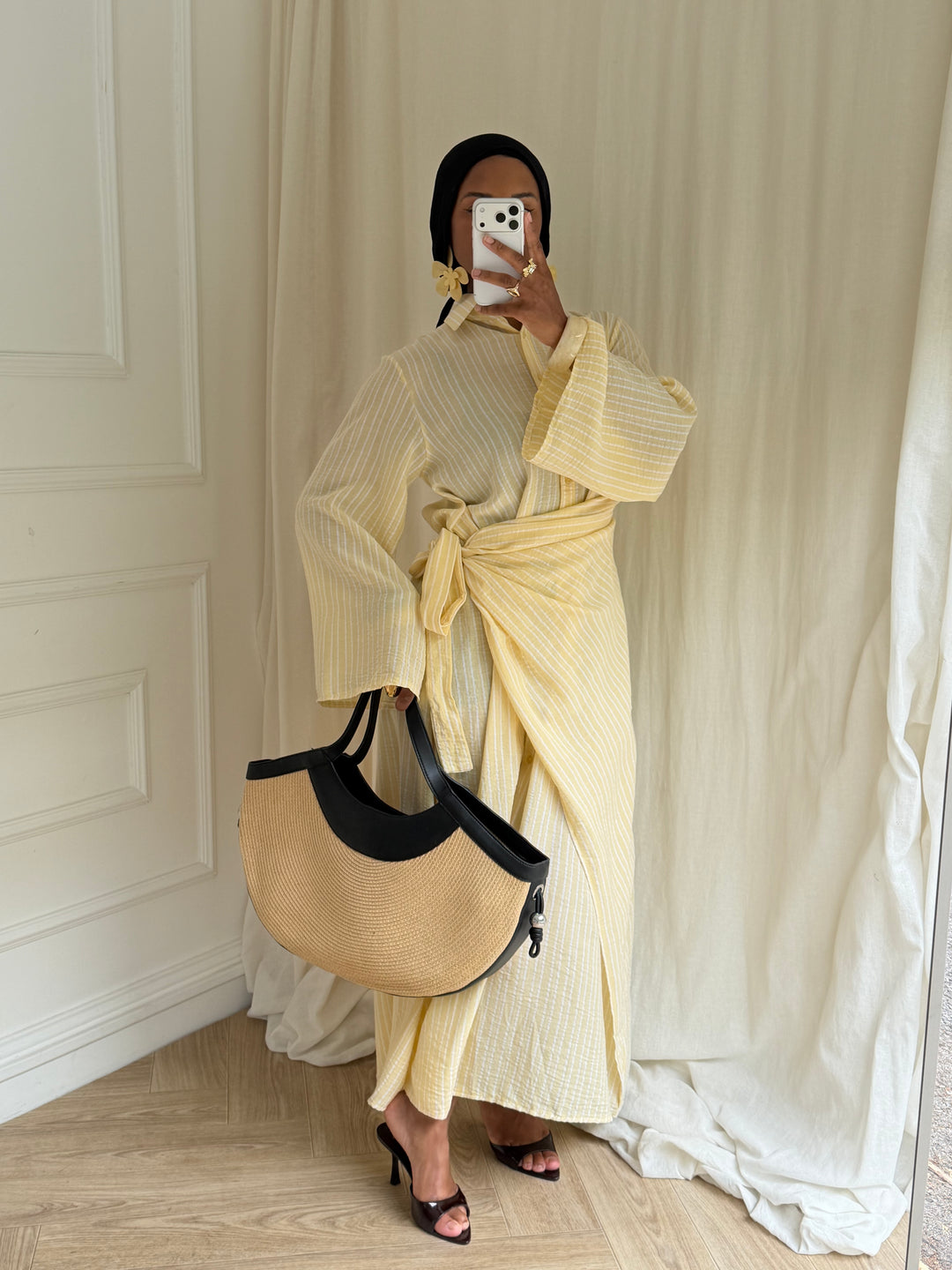 ROBE RAYURES SOUMEYA JAUNE