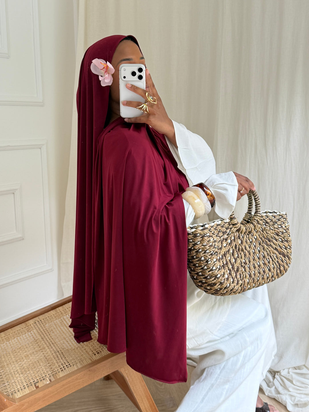 MAXI HIJAB JERSEY LIQUID BORDEAUX