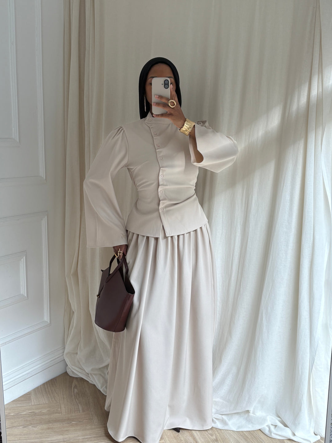 ENSEMBLE JUPE TAILLEUR BEIGE