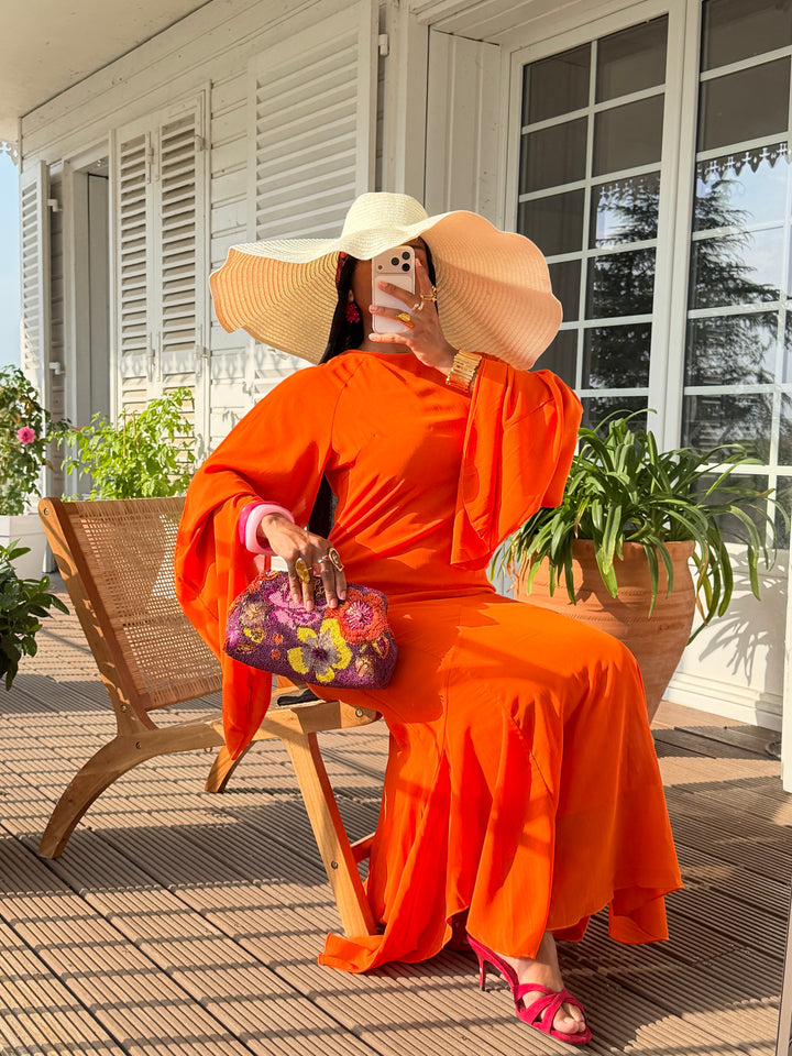 ROBE SIRÈNE VOILAGE LUXE ORANGE