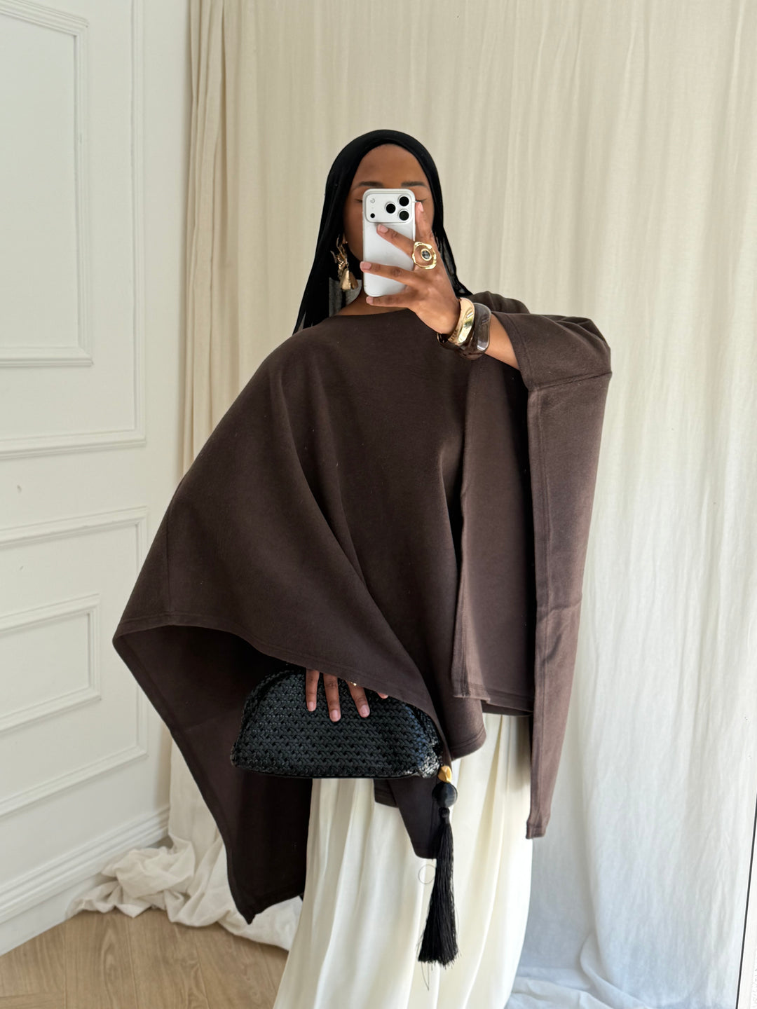PONCHO WINTER MARRON