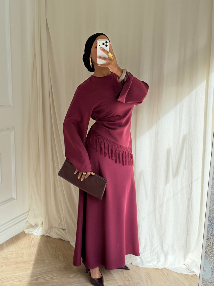 ROBE POCHOHONTAS BORDEAUX