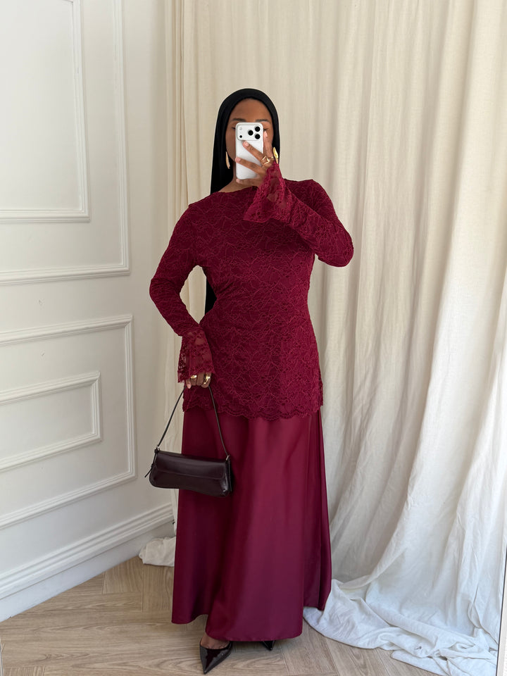 ENSEMBLE DENTELLE YURI BORDEAUX