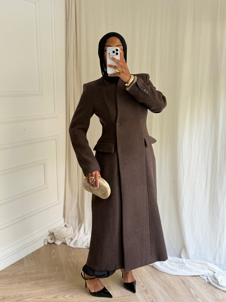 MANTEAU LISE - LUXE MARRON