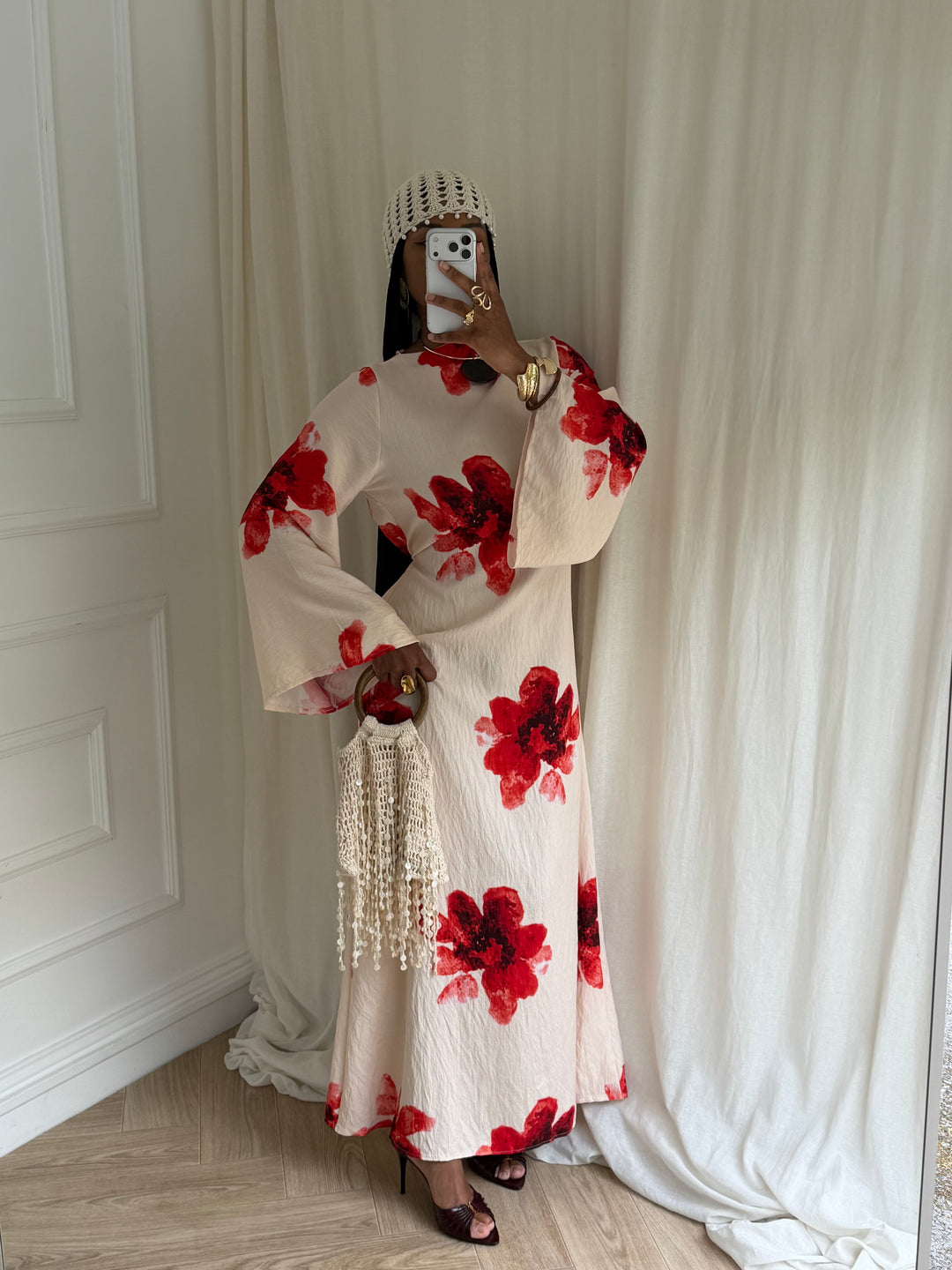 ROBE FLEURIE SUMMER BEIGE