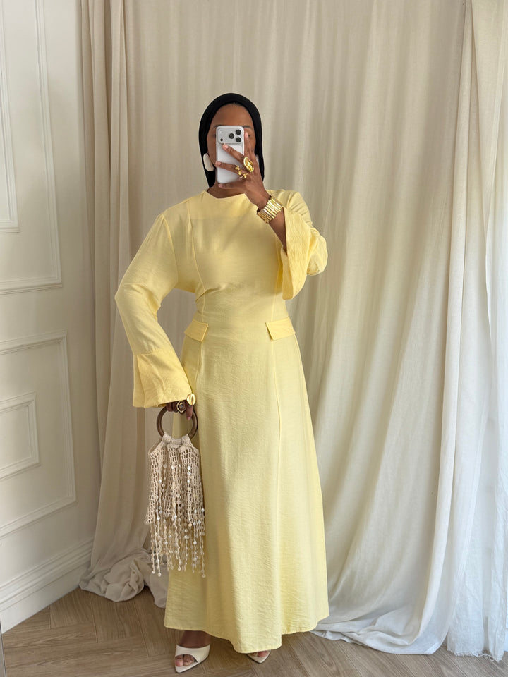 ROBE BELLA PRINTEMPS JAUNE