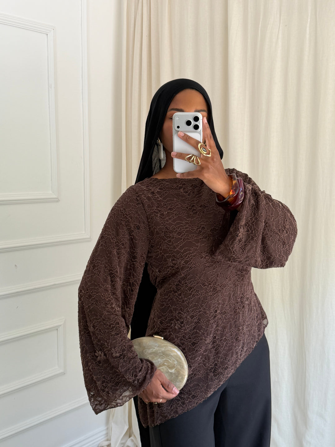 BLOUSE  MARBELLA MARRON