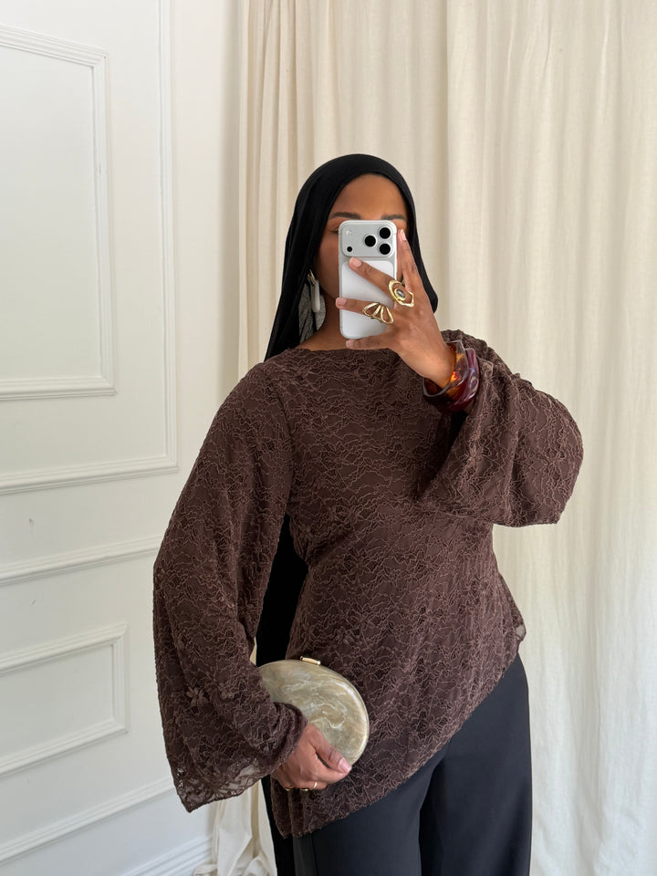 BLOUSE  MARBELLA MARRON