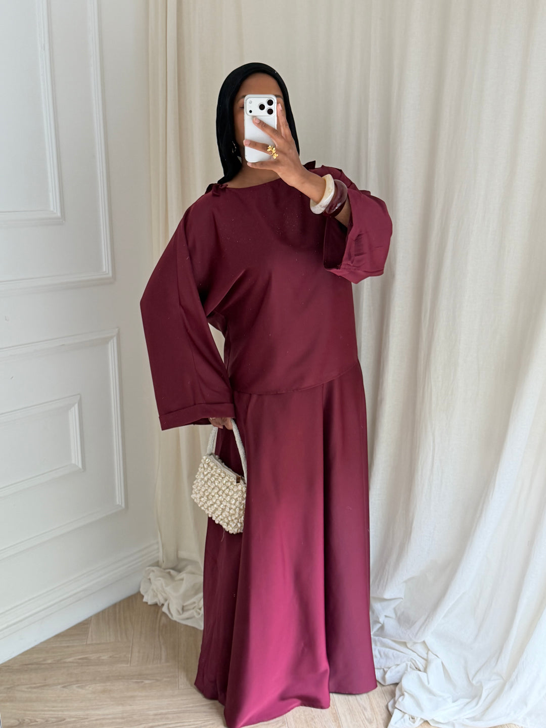 SET JUPE ÉLÉGANCE BORDEAUX