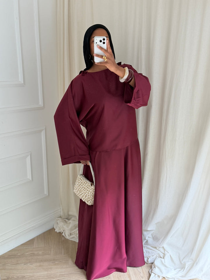SET JUPE ÉLÉGANCE BORDEAUX
