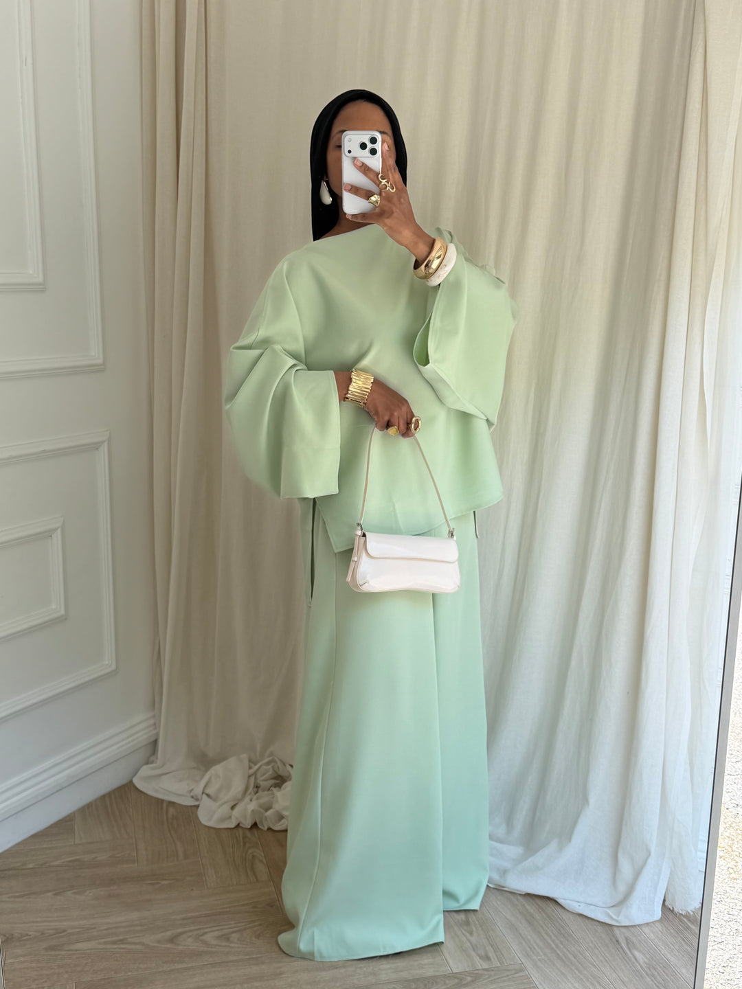ENSEMBLE PANTALON MASTOUR VERT PASTEL