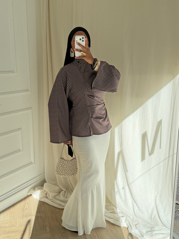 BLOUSE CINTRÉ VICHY
 NOIRE