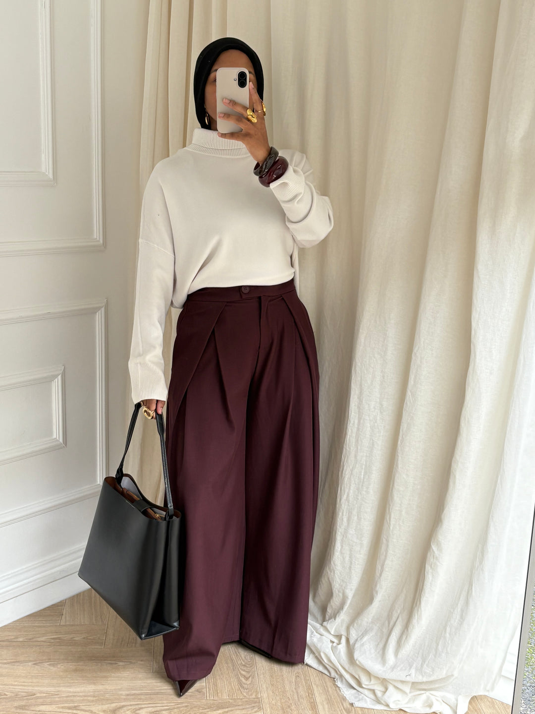 PANTALON OVERSIZED BORDEAUX