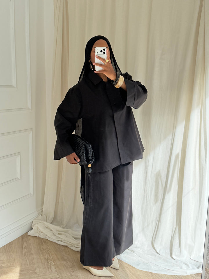 PANTALON SUPER LARGE ET ÉPAIS NOIR