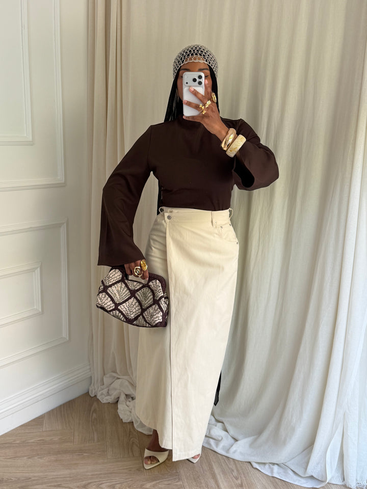 JUPE DENIM CHIC BEIGE