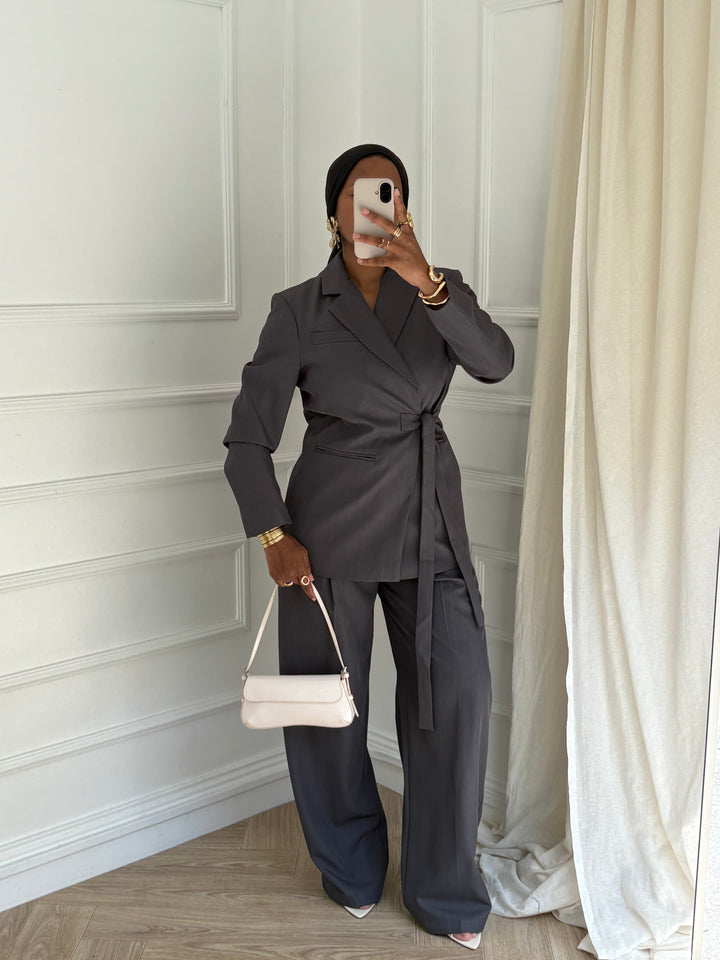 BLAZER SIDE GRIS FONCÉ