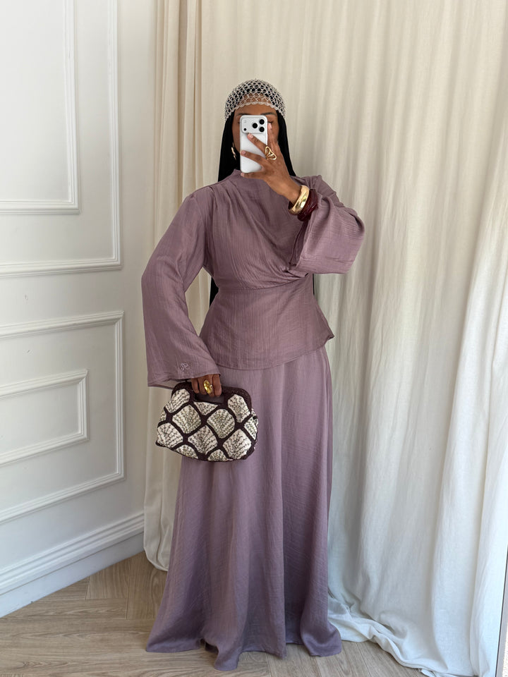 ENSEMBLE JUPE MAUVE