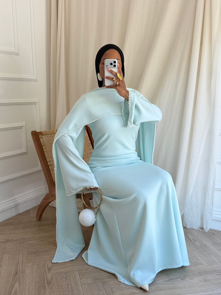 ROBE CAPSULE PERLE( qualité PREMIUM) BLEU