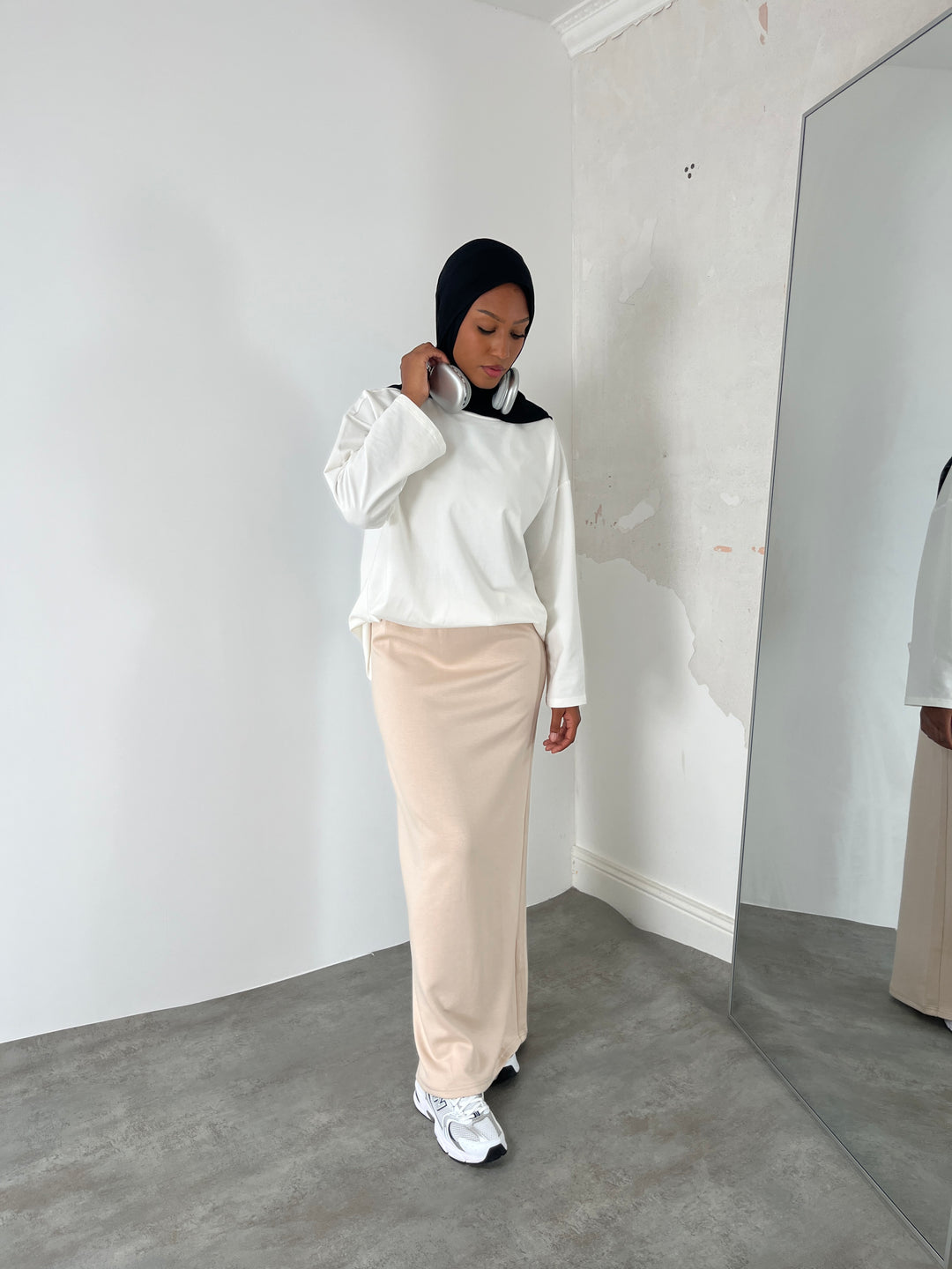 JUPE TUBE COMFY BEIGE