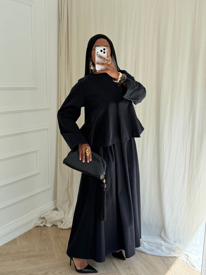 ENSEMBLE JUPE COTON NOIR