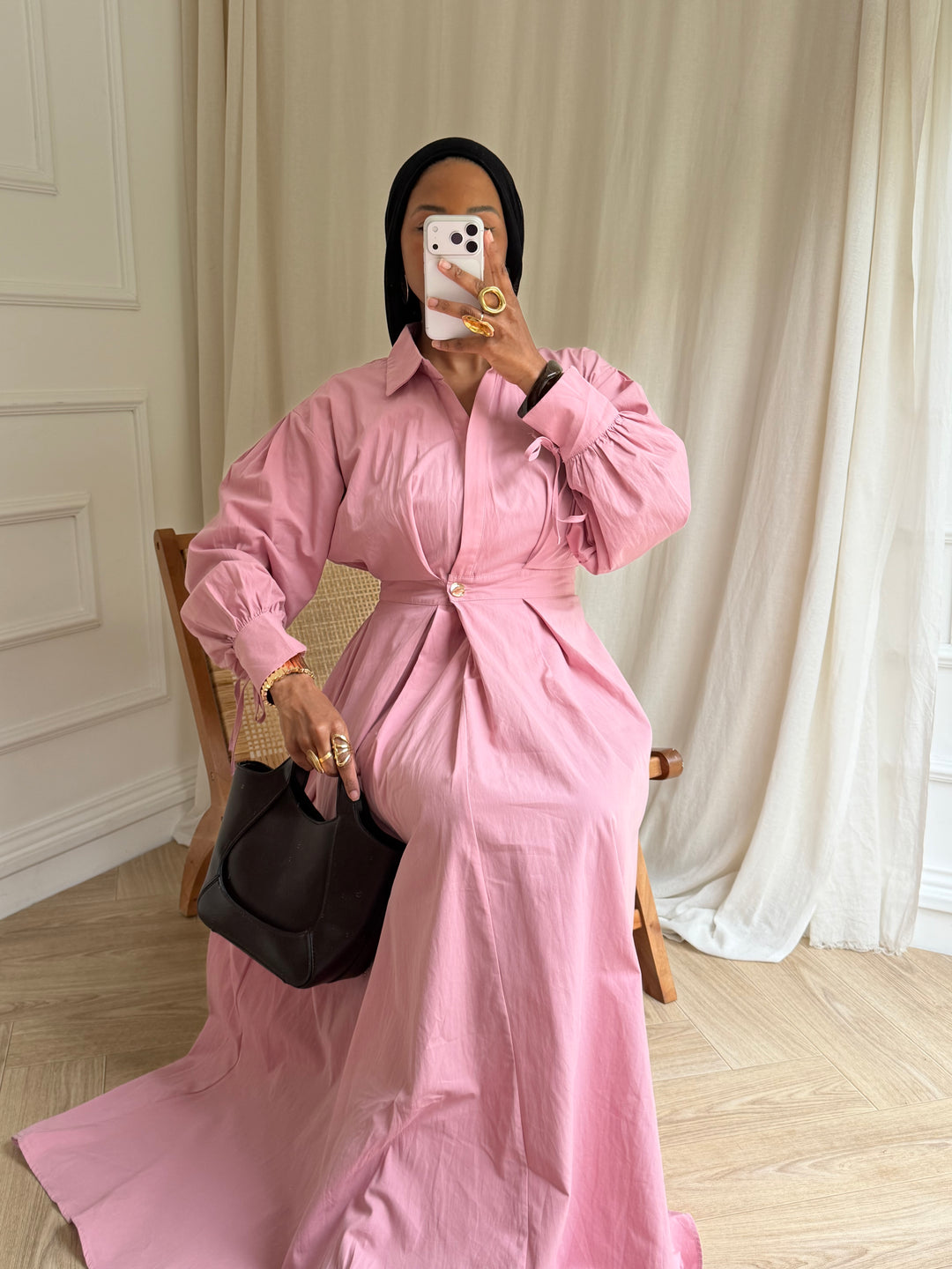 ROBE COTON CACHE CŒUR BLUSH