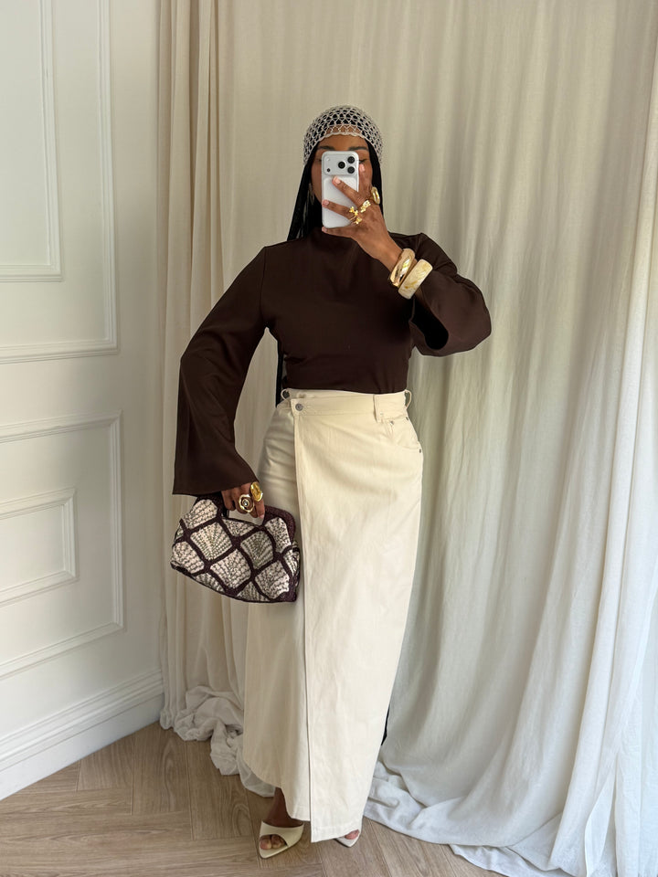 JUPE DENIM CHIC BEIGE