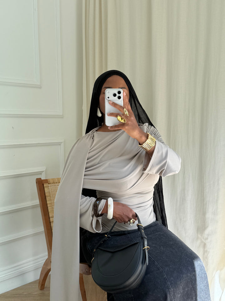 Blouse AVA TAUPE CLAIR