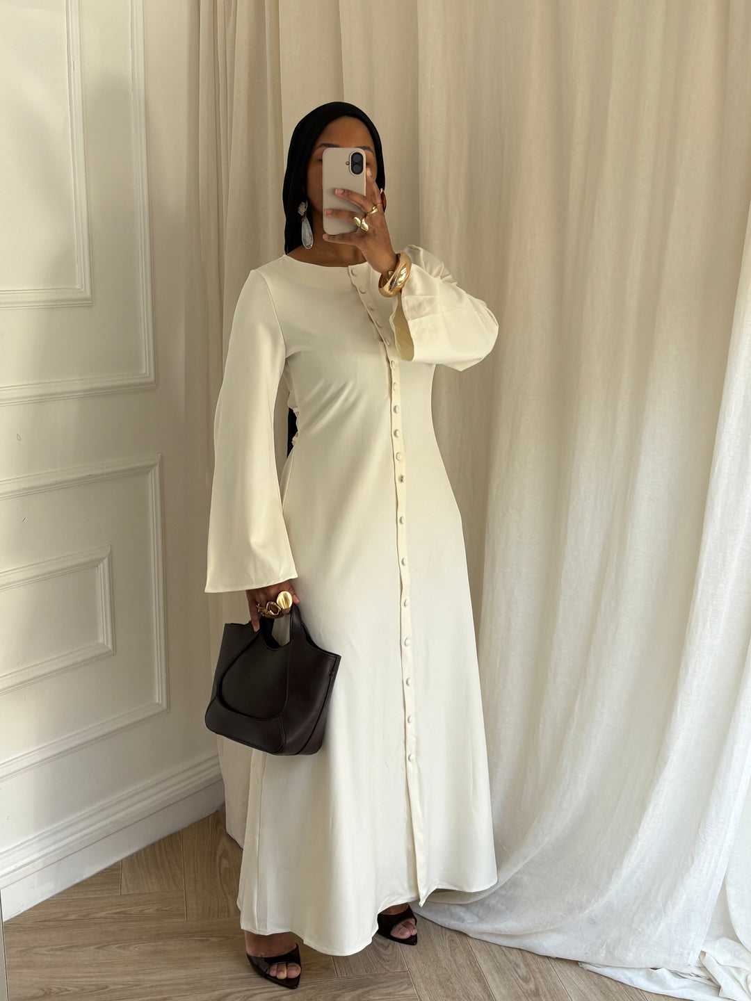 ROBE BOUTONNÉE CRÈME