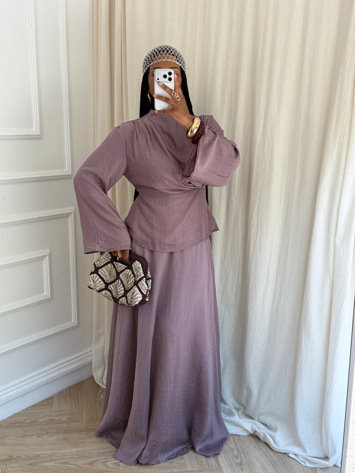 ENSEMBLE JUPE MAUVE
