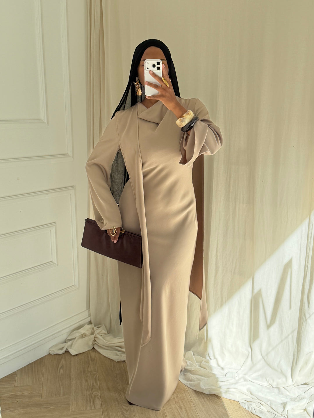 ROBE LONGUE CAPE TAUPE