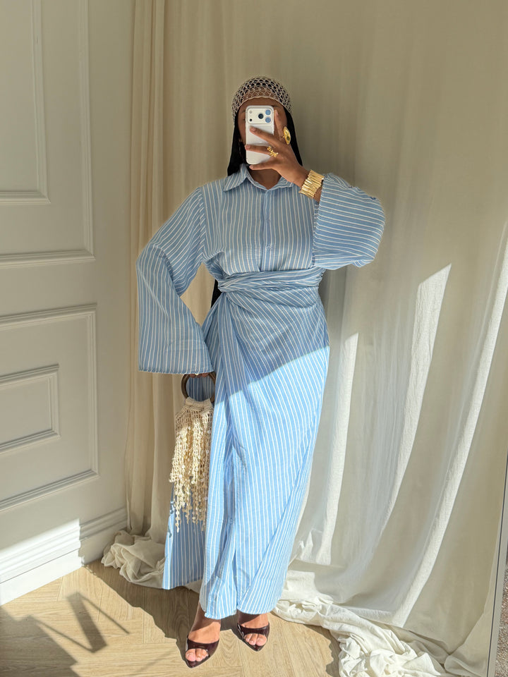 ROBE RAYURES SOUMEYA BLEU