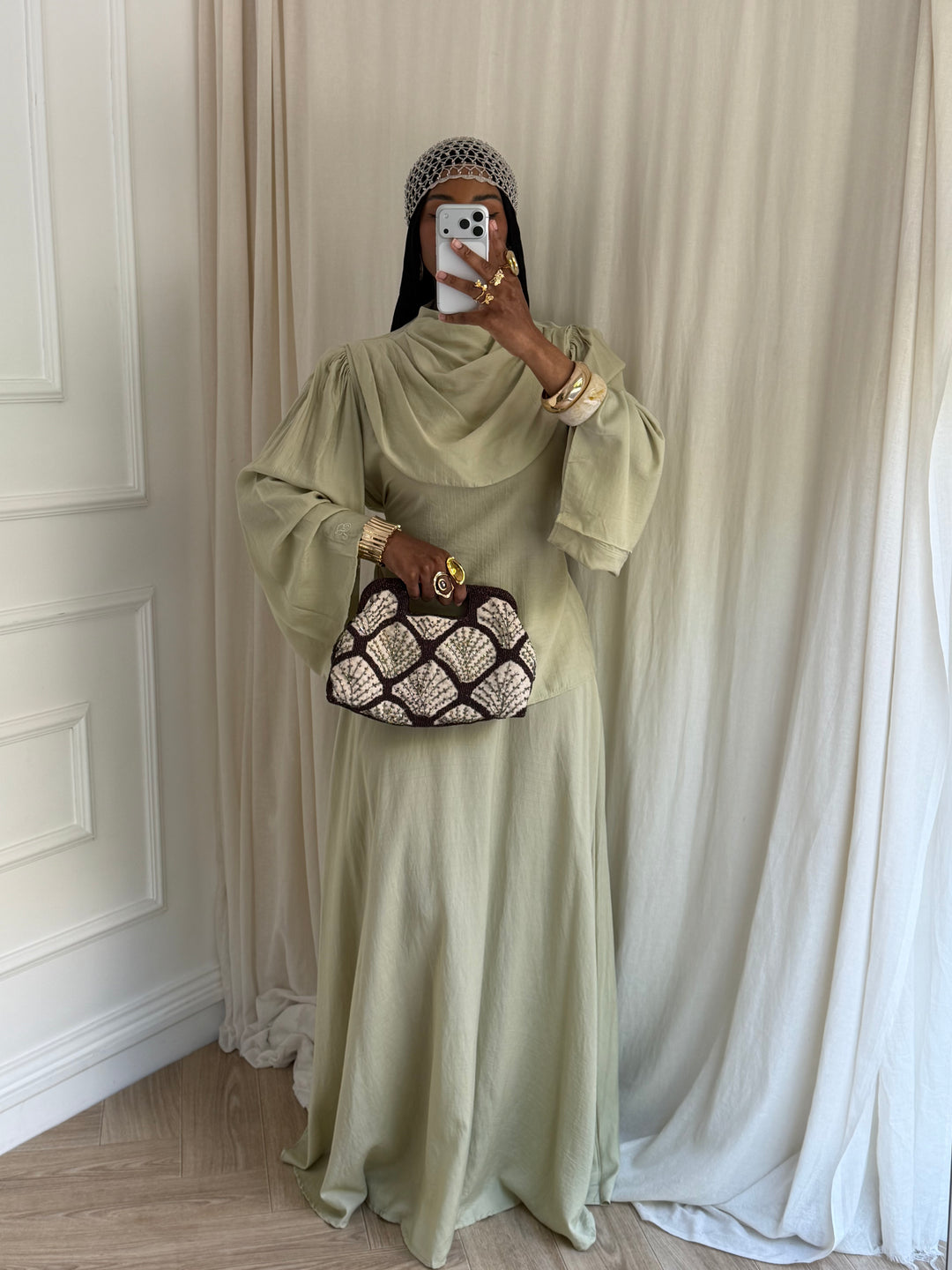 ENSEMBLE HANNA VERT AMANDE