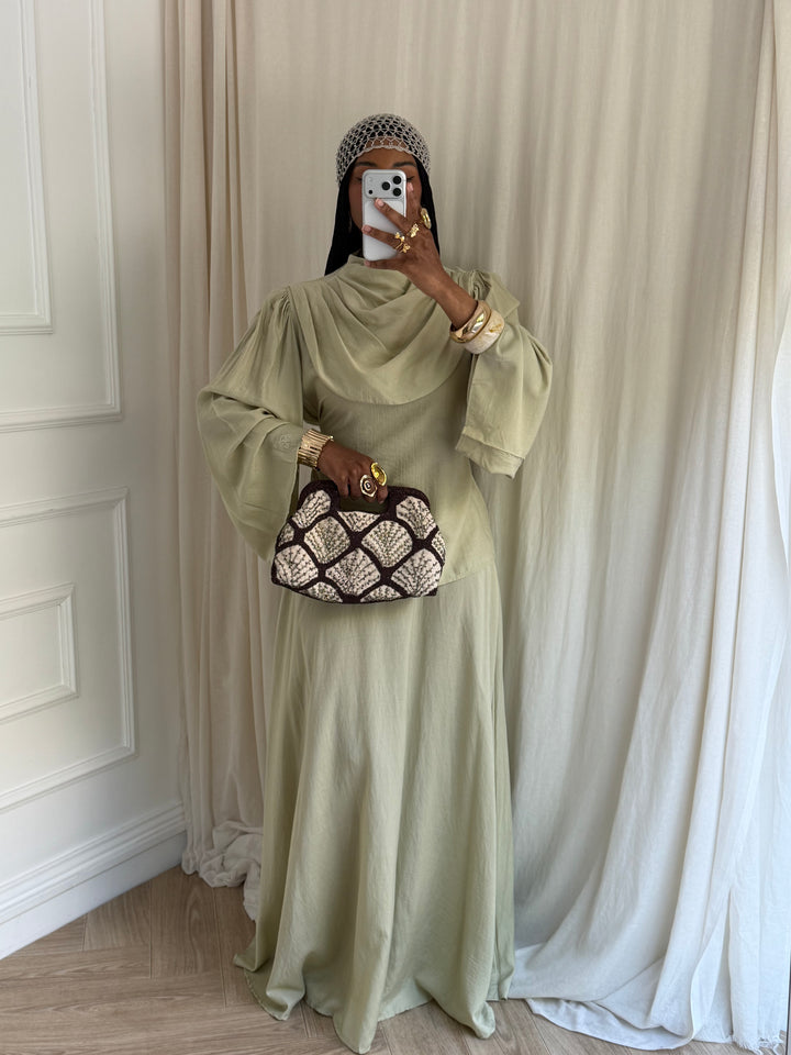 ENSEMBLE HANNA VERT AMANDE