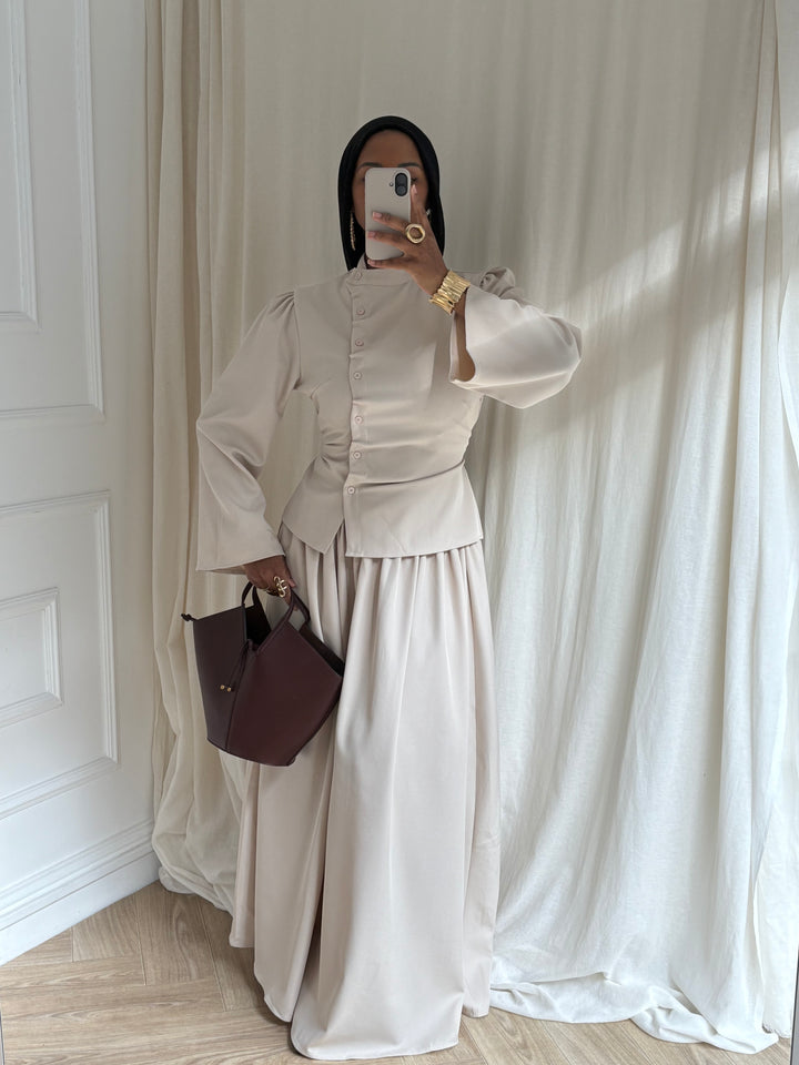 ENSEMBLE JUPE TAILLEUR BEIGE