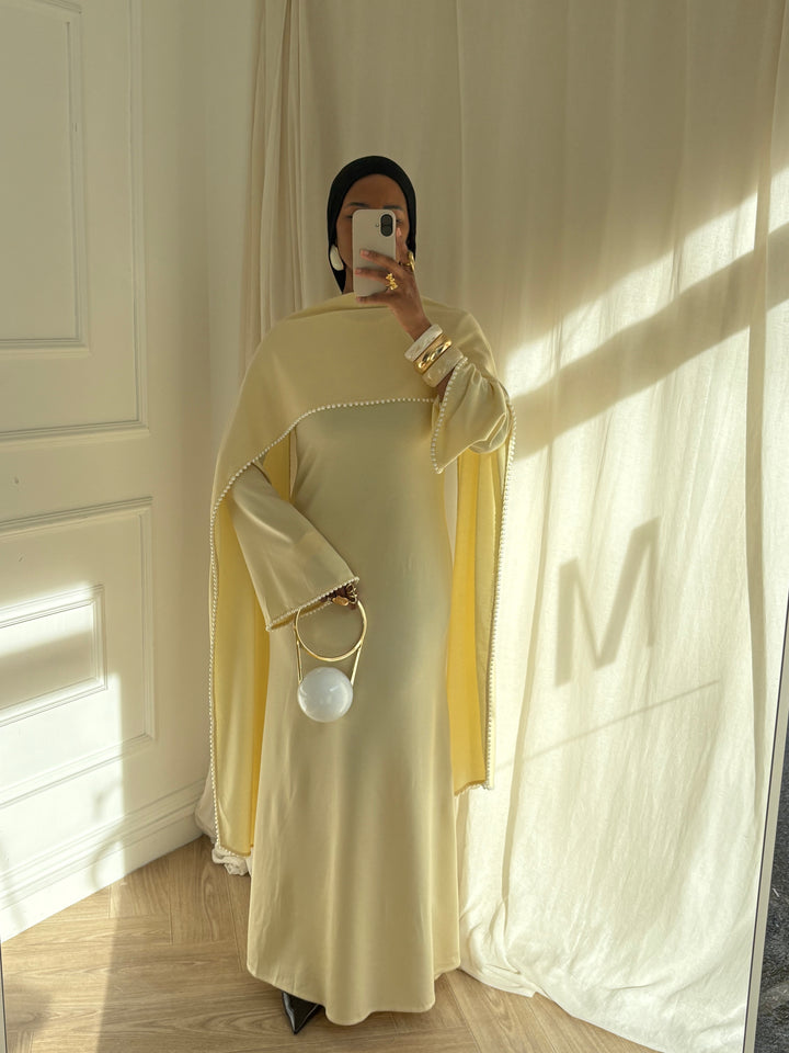ROBE PERLÉ JAUNE BEURRE