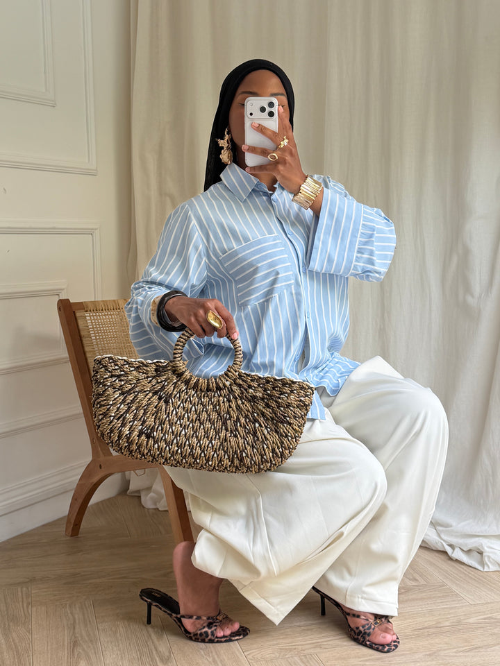 CHEMISE Oversize À RAYURES BLEU