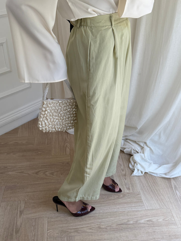 PANTALON FLUIDE COTON VERT