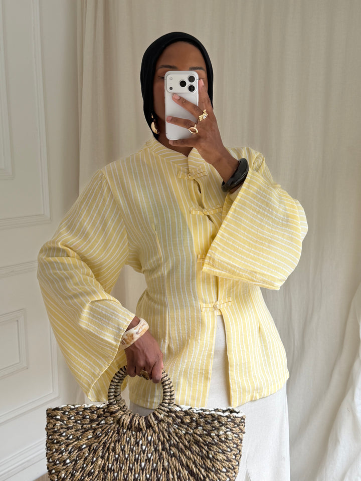 BLOUSE RAYURES HÉLA JAUNE