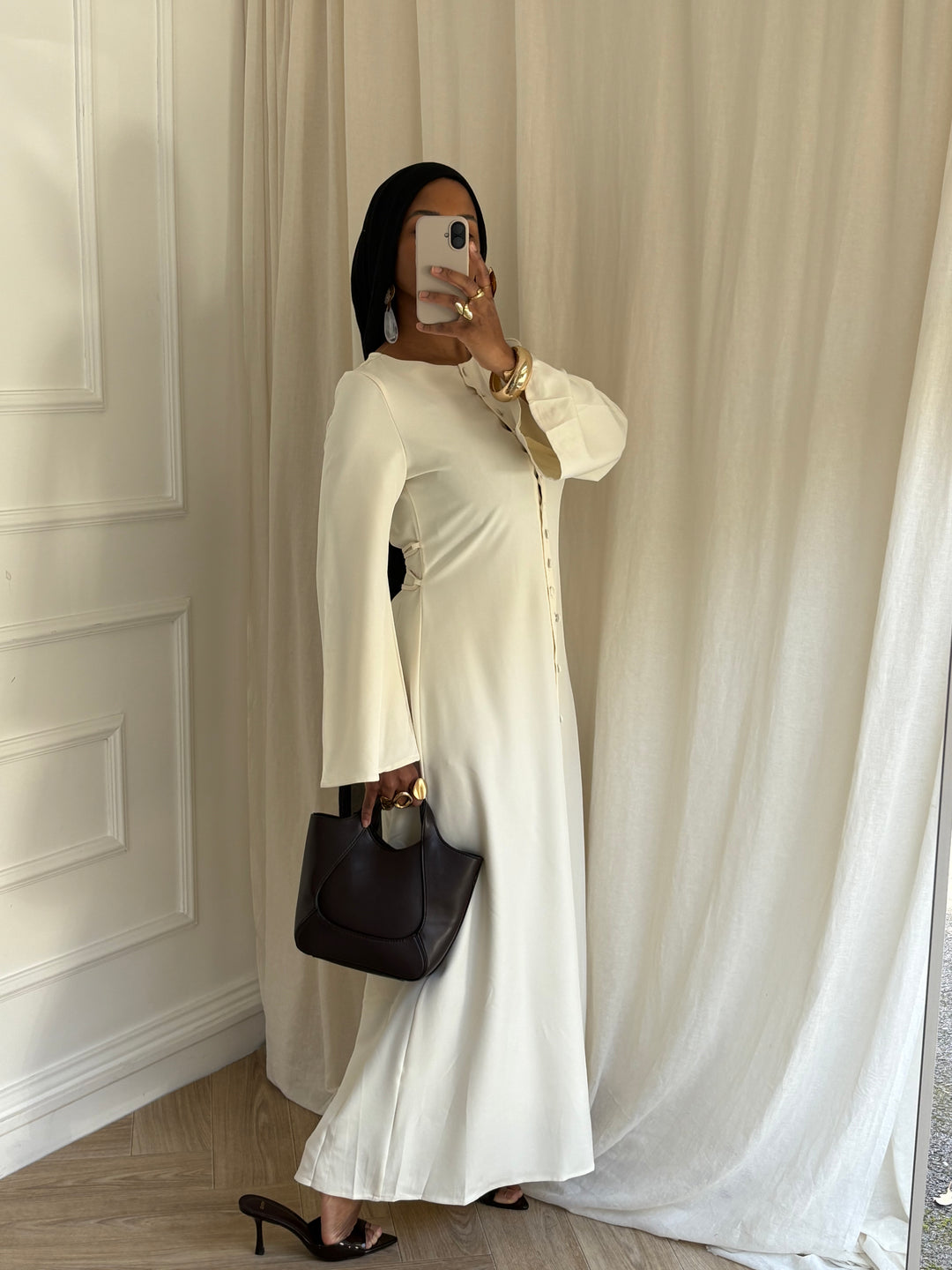 ROBE BOUTONNÉE CRÈME