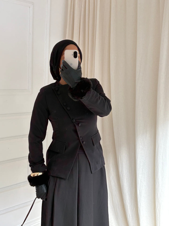 GILET COURT TAILLEUR NOIR