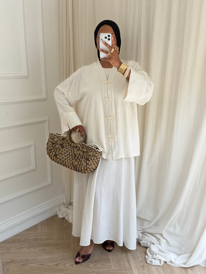 ENSEMBLE ROBE KIMONO BEIGE