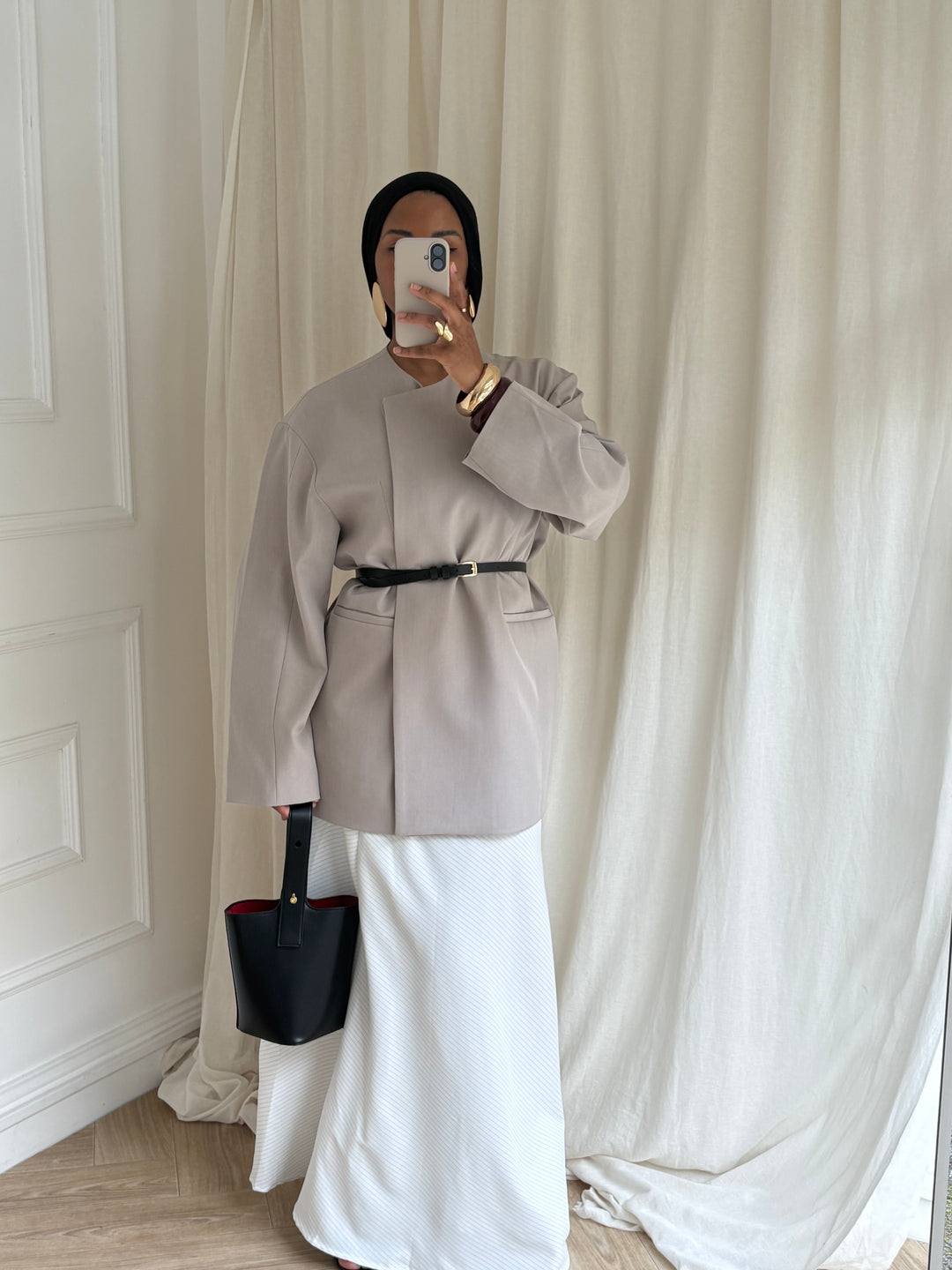 BLAZER MASTOUR TAUPE CLAIR