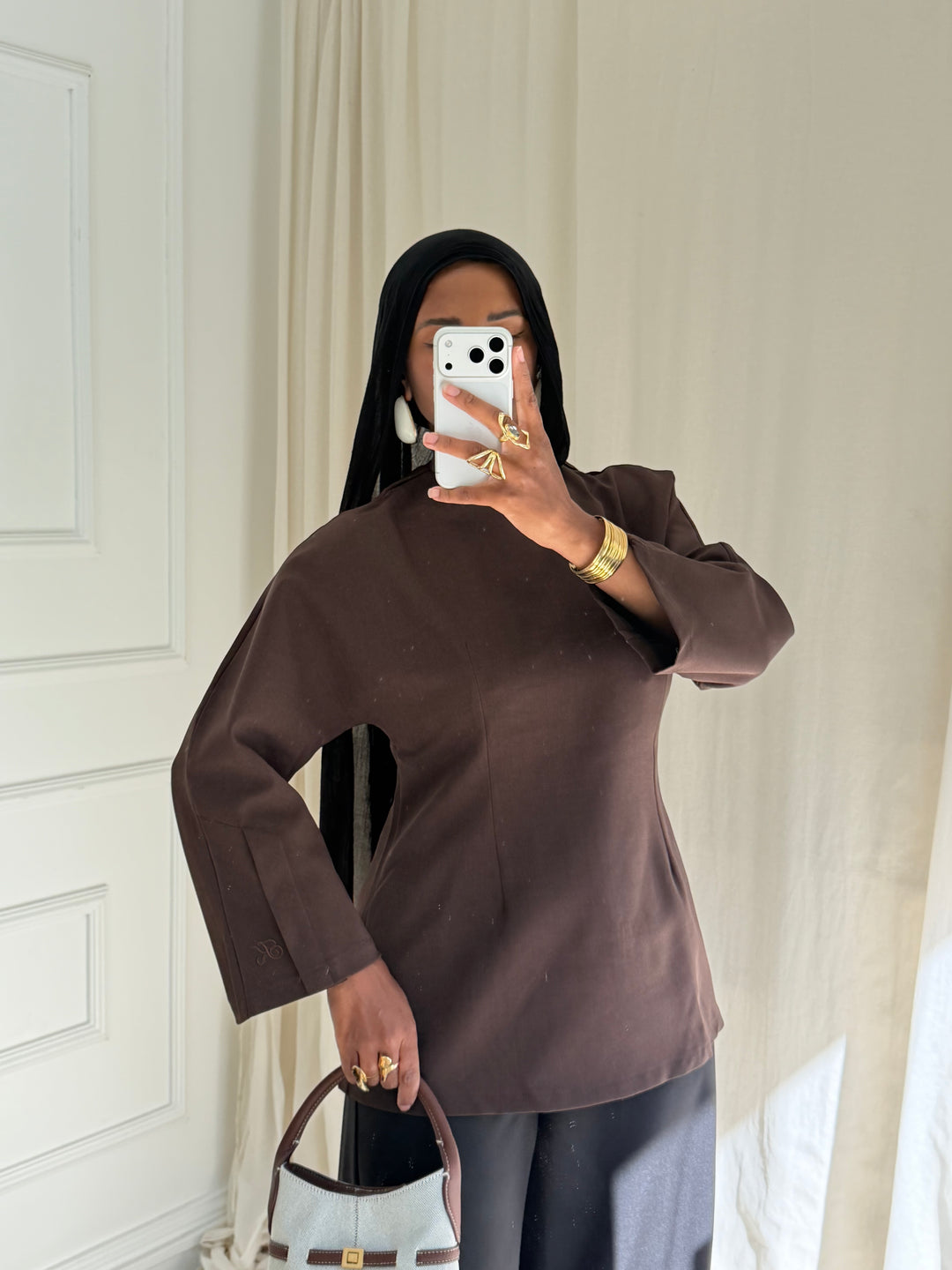 TOP LONG INTEMPOREL MARRON
