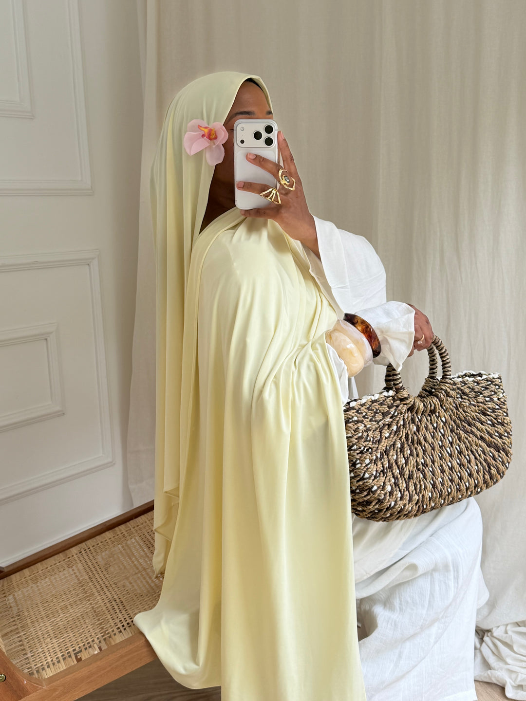MAXI HIJAB JERSEY LIQUID JAUNE
