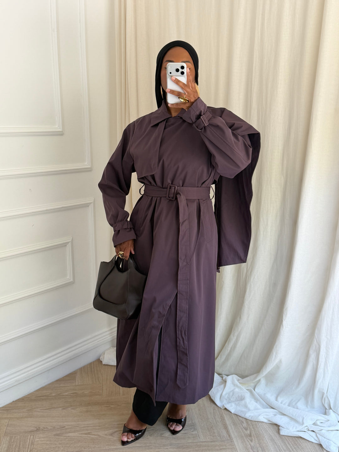 TRENCH ZEHRA AUBERGINE