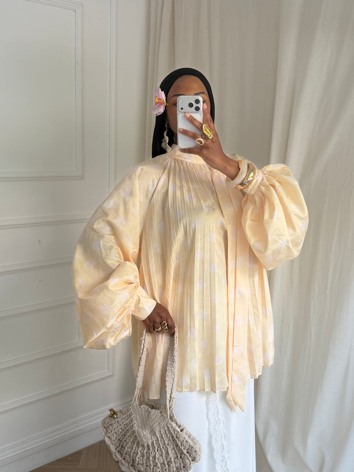 BLOUSE PLISSÉE PEAS JAUNE