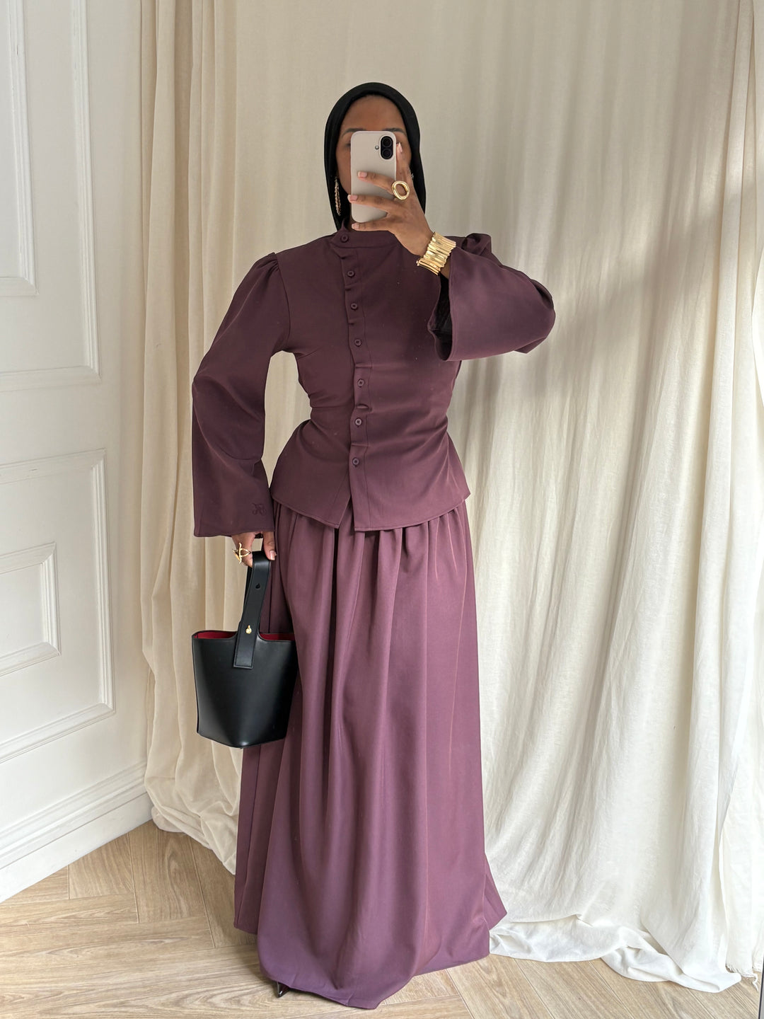 ENSEMBLE JUPE TAILLEUR PRUNE