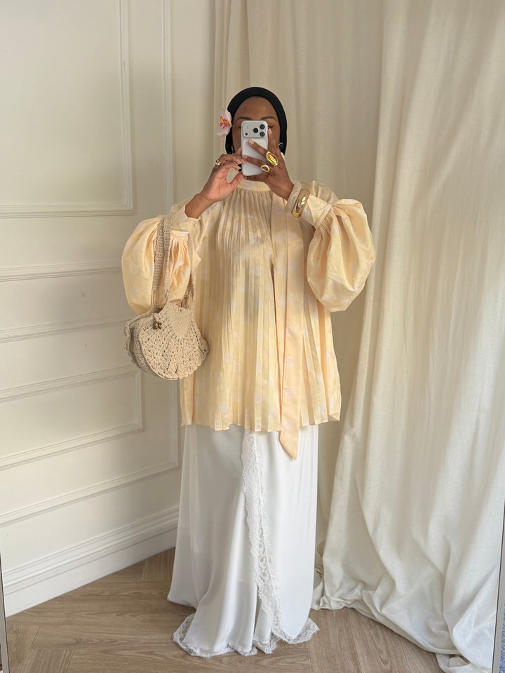BLOUSE PLISSÉE PEAS JAUNE