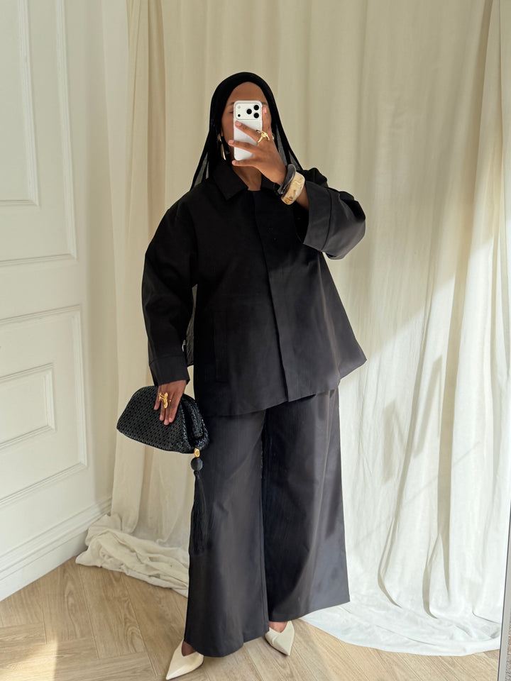 PANTALON SUPER LARGE ET ÉPAIS NOIR