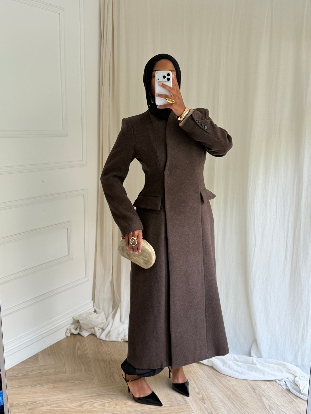 MANTEAU LISE - LUXE MARRON